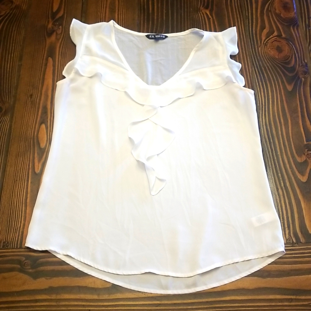Express ruffled top size small
